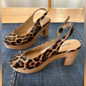 Vaneli Garlyn Leopard Print Platform Sandals